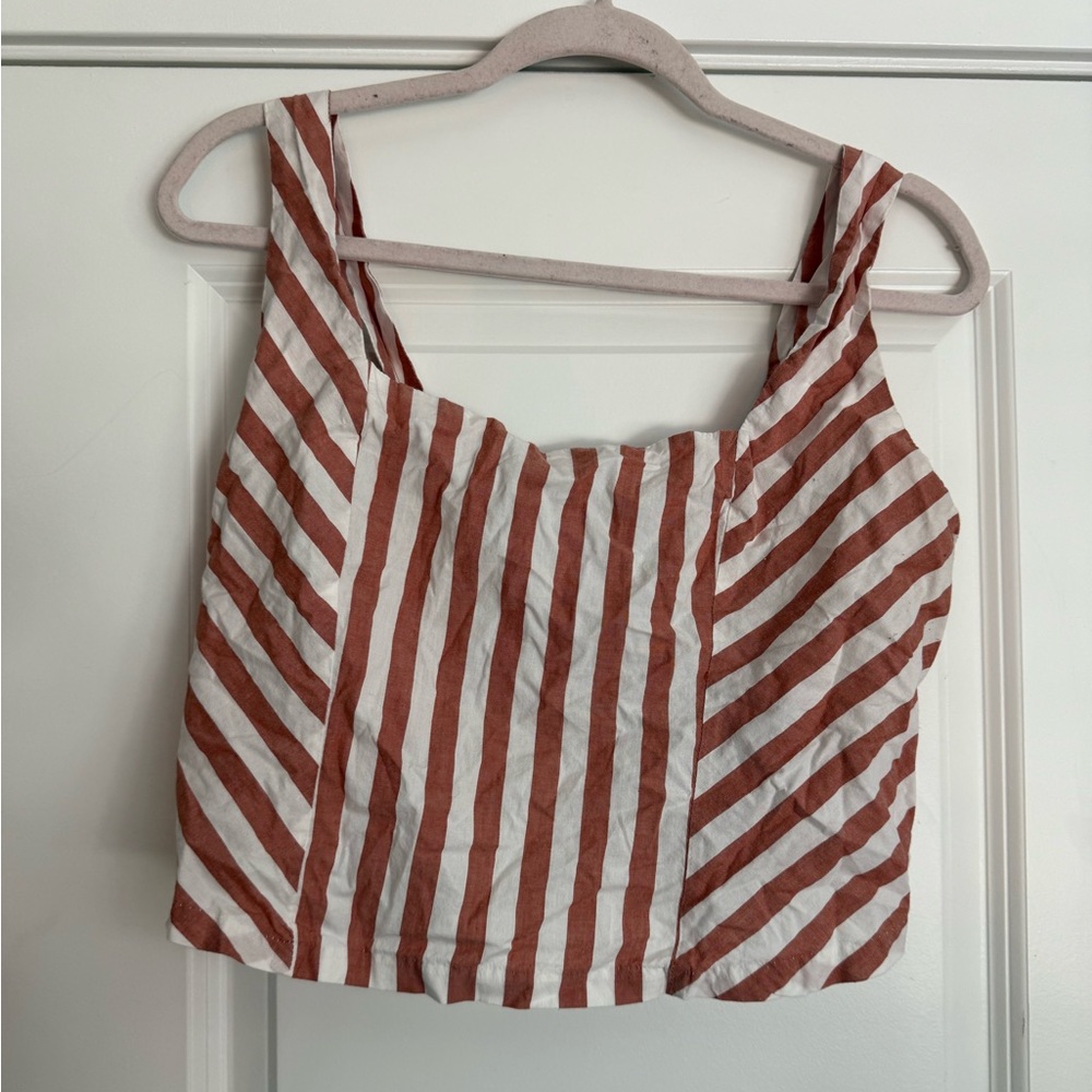 Maurices Striped Cotton Cropped Tank‎ Top
